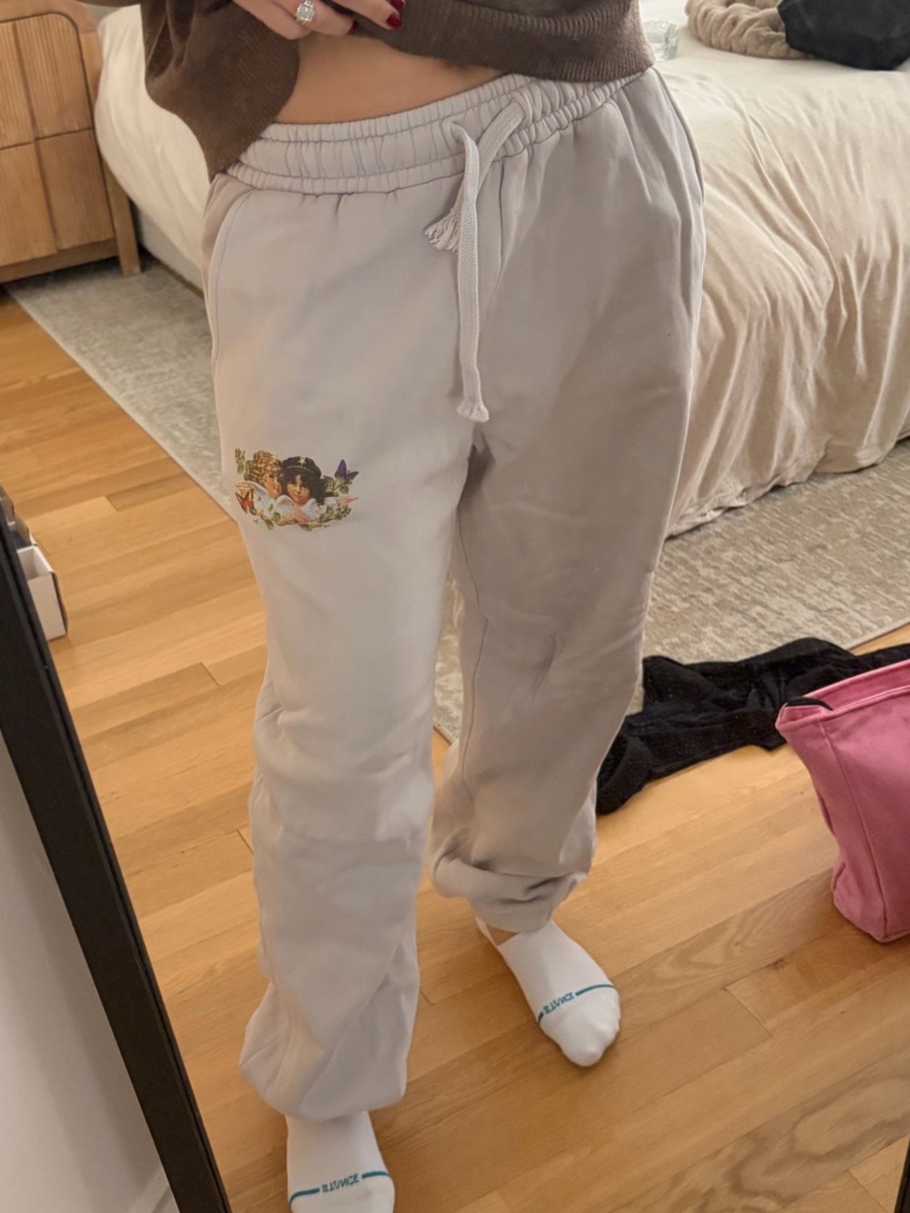 Fiorucci Light Purple Graphic Drawstring Sweatpants